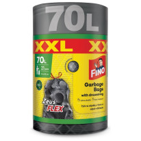 Vrecia zaťahovacie FINO Zeus FLEX XXL 70 ℓ, 35 mic., 55 x 85 cm, strieborné (21 ks)